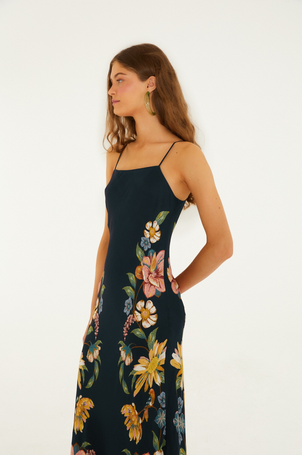 Maira Floral Dark Blue Maxi Dress