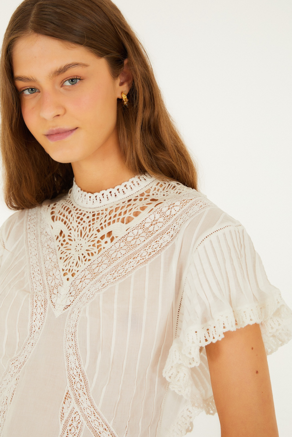 Off White Blouse With Appliqus