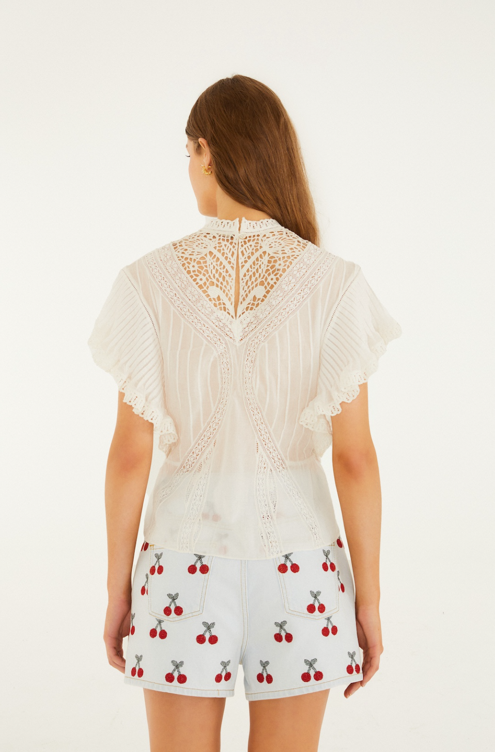 Off White Blouse With Appliqus