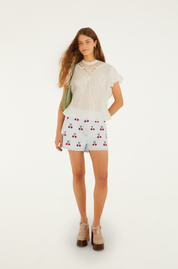 Off White Blouse With Appliqus