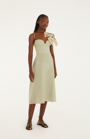 Monstera Sleeveless Midi Dress