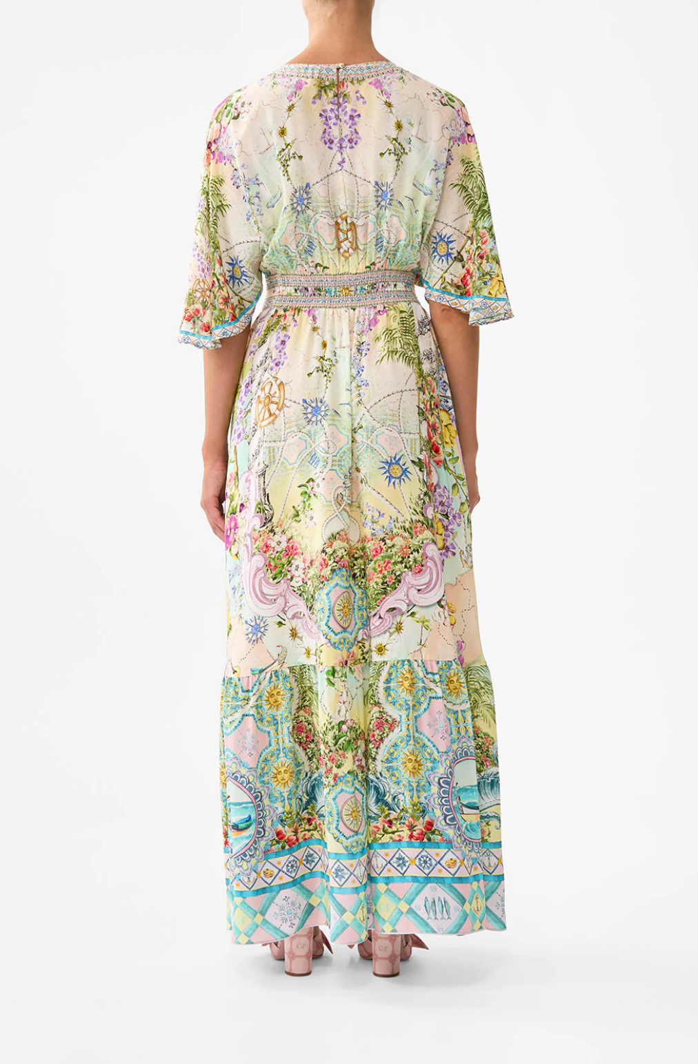 Waisted Dress With Hem Ruffle