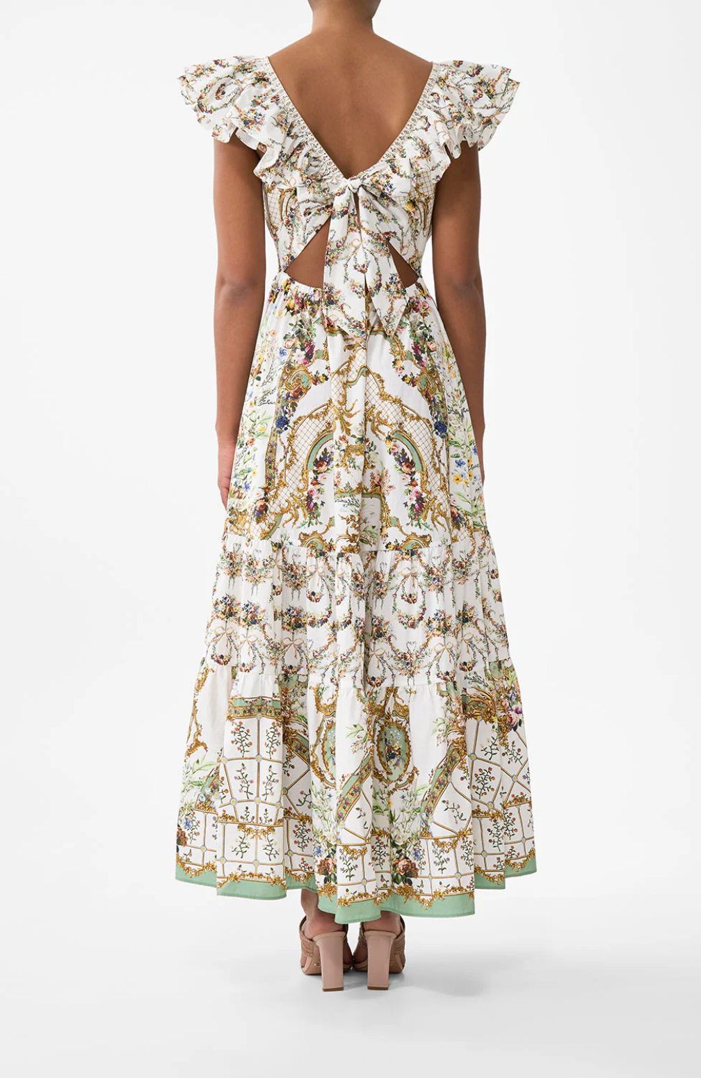 Tiered Dress With Neck Frill