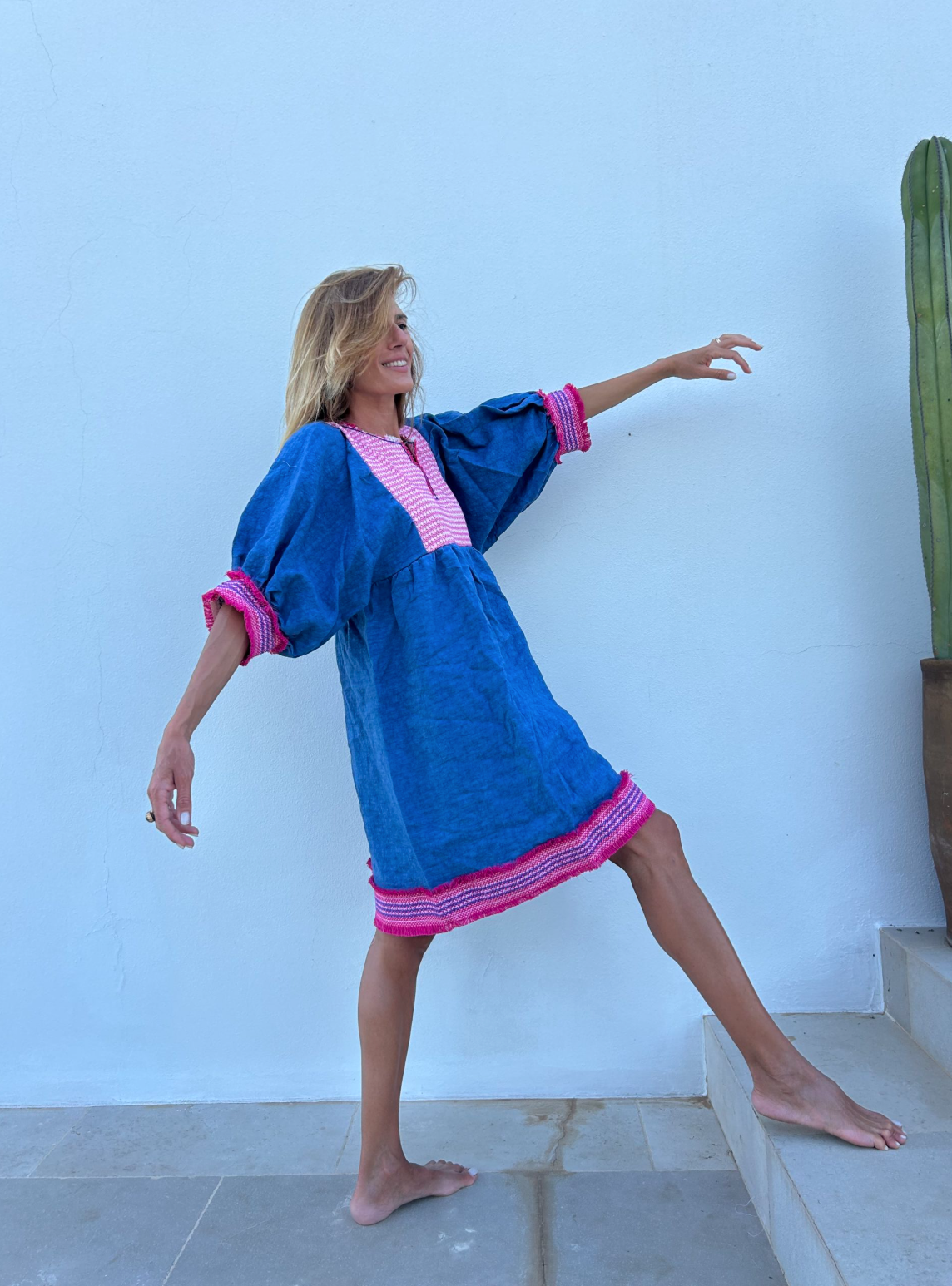 Tulum Blue Short Dress