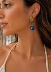 Siphon Gold Drop Kyanite Earrings