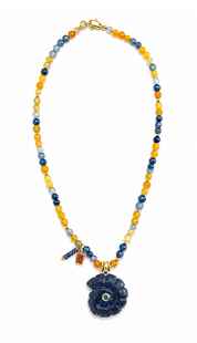 Siphon Rodocrosita Blue Necklace