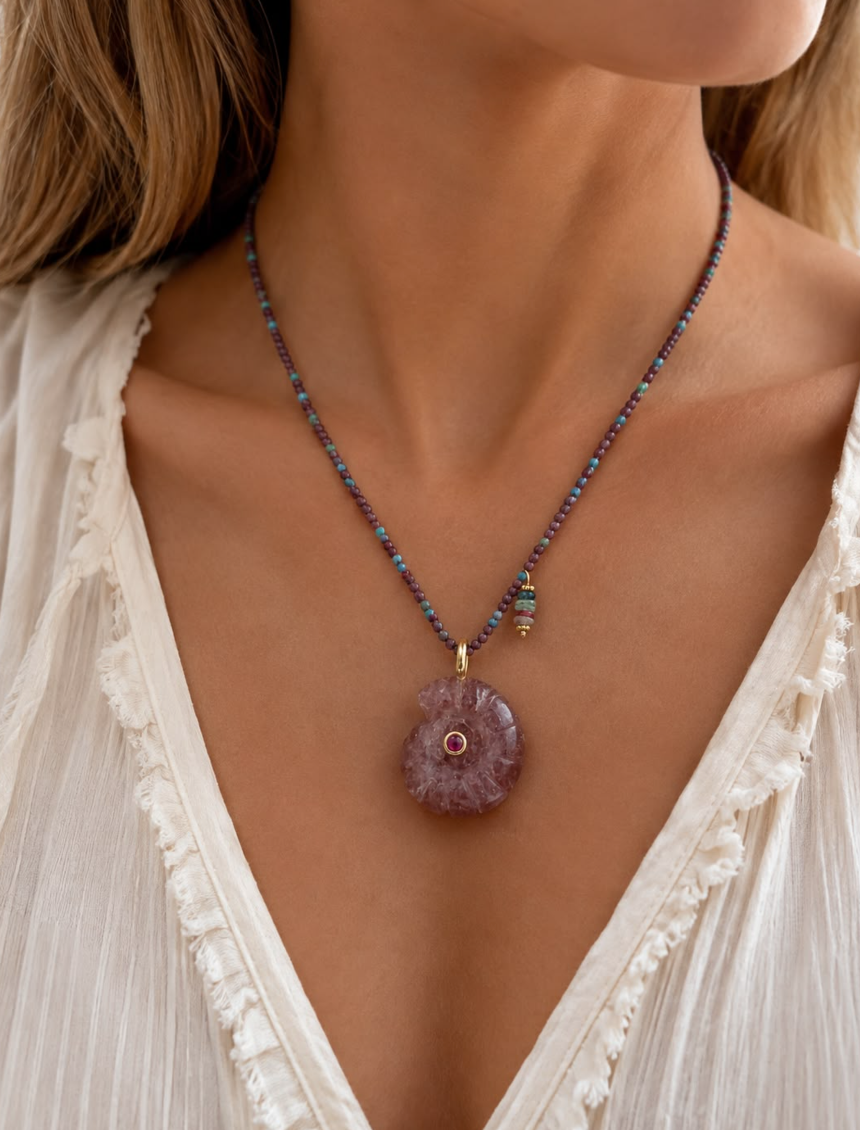 Siphon Rodocrosita Pink Necklace