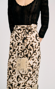 Cream Fauna Wrap Skirt S