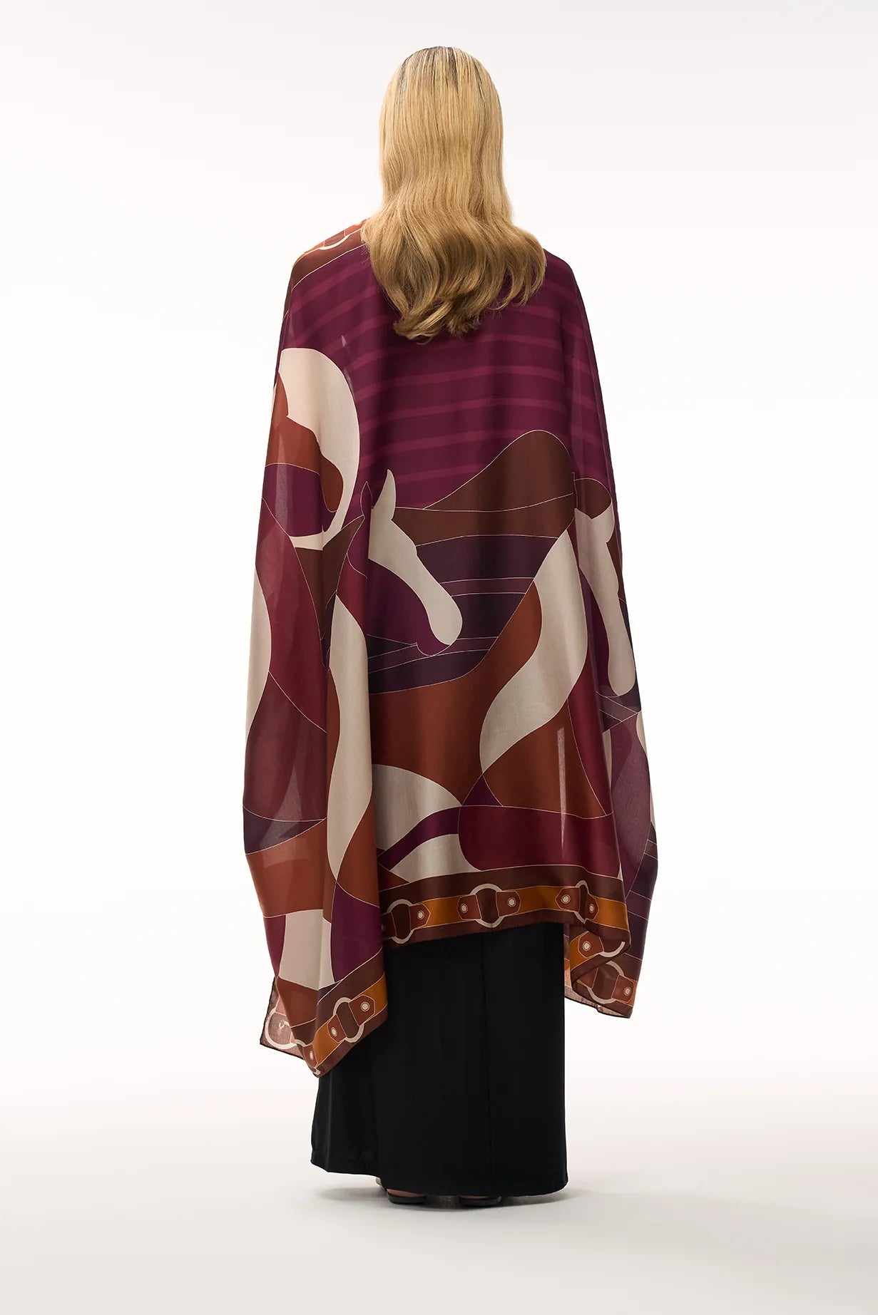 De La Falaise Cotton Silk Sarong / Purple Horses