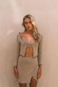 Madu Champagne Knit Bolero Cardigan