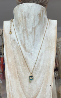 Letter P Gold Necklace