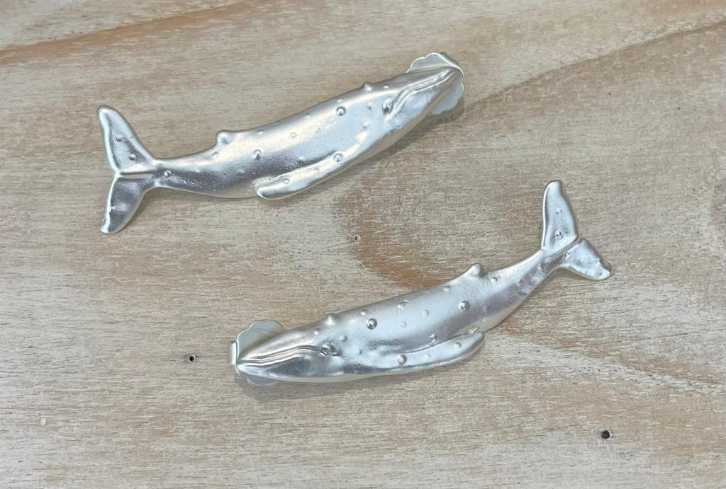 Humpback Whale Silver Earrings