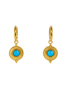 LAR010 Round Turquoise Pendant Earrings