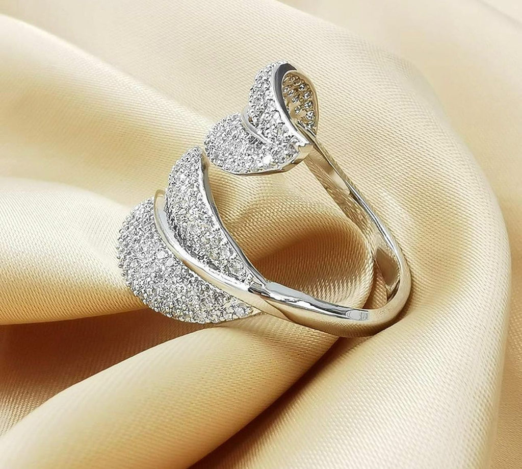 Big Leaf Adjustable Open Cocktail Ring
