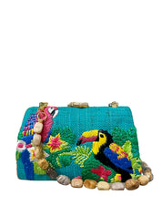 Candice Tropical Ebroidered Turquoise