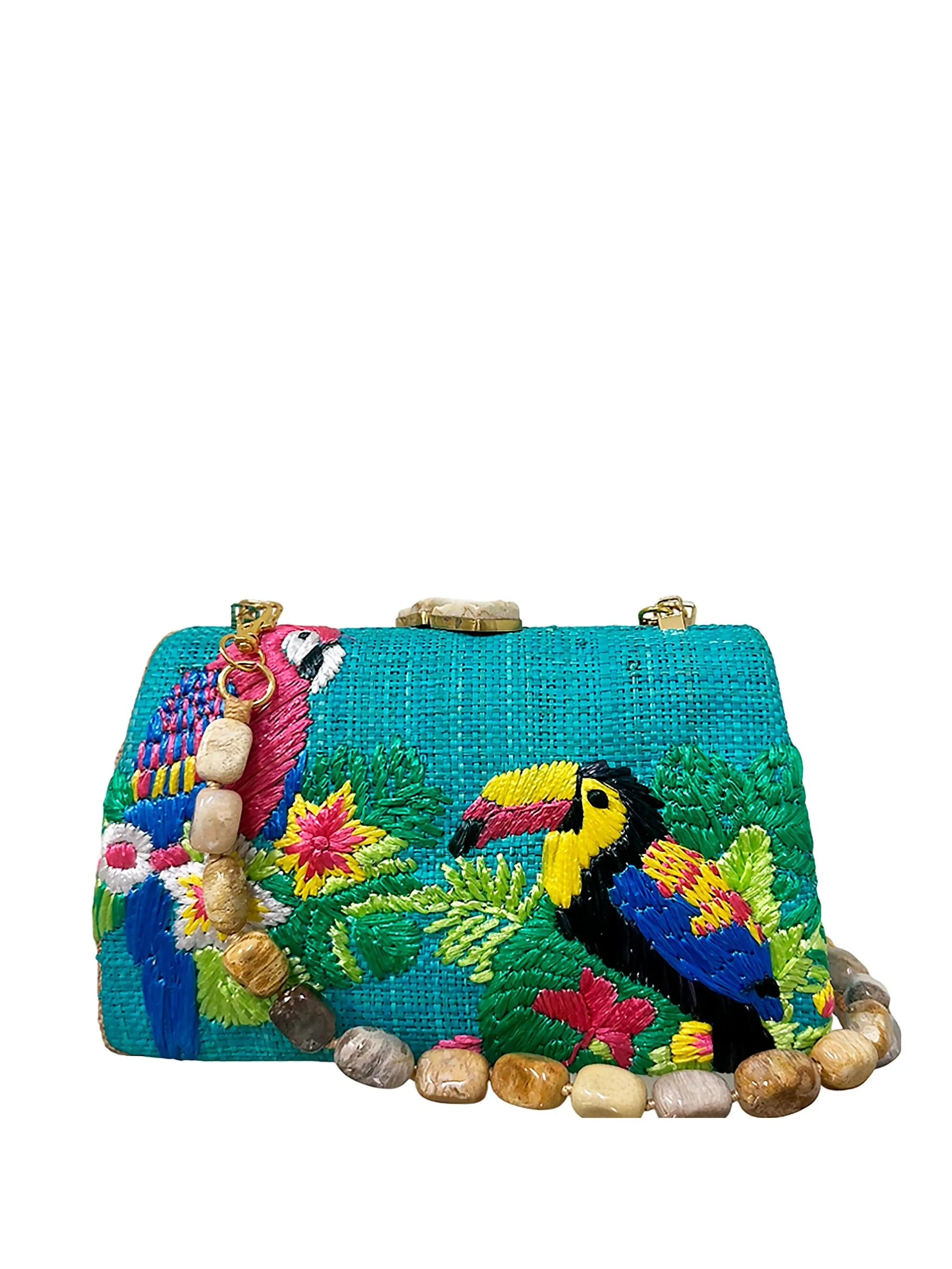 Candice Tropical Ebroidered Turquoise