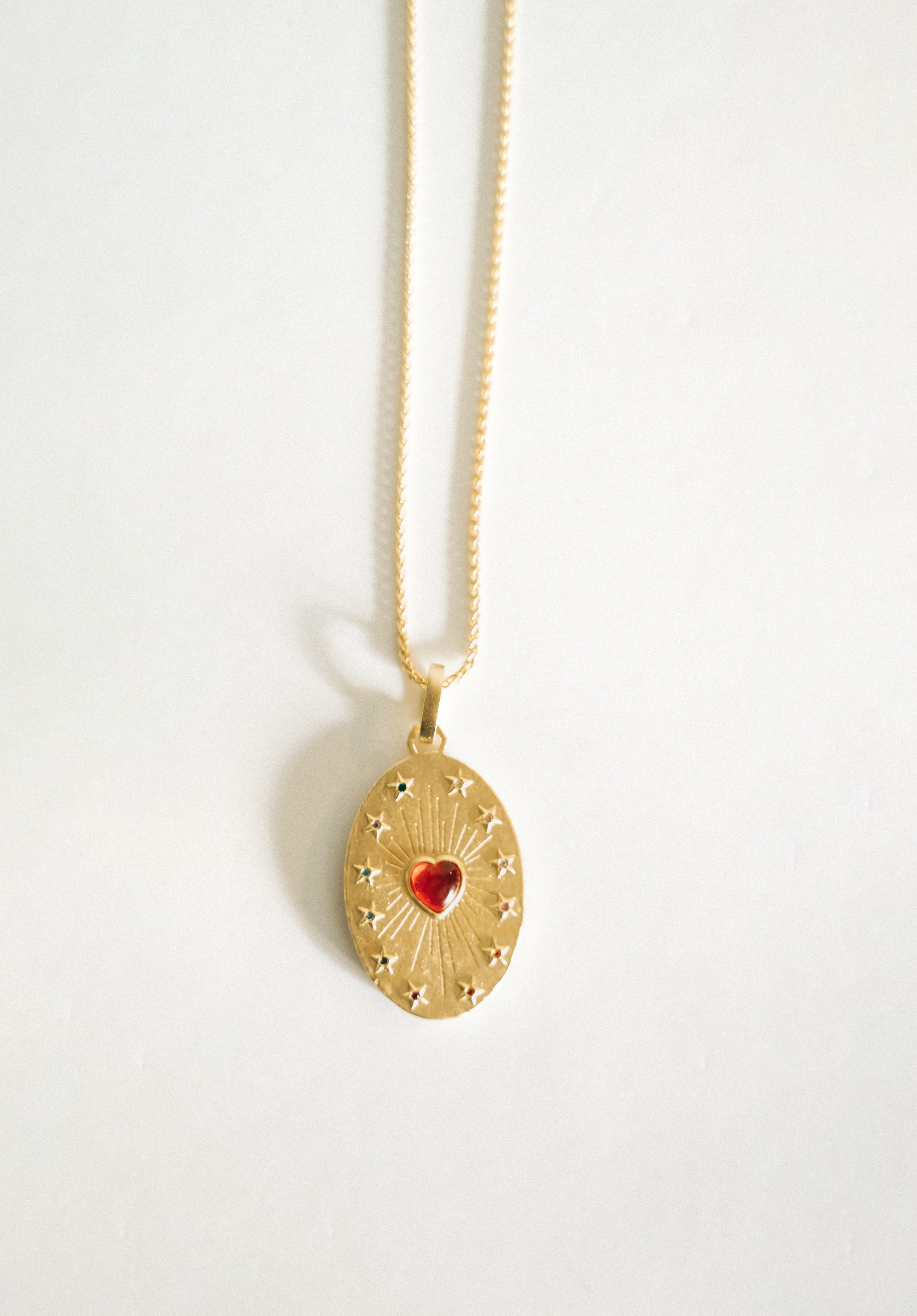 Virgen Green Corazon Necklace