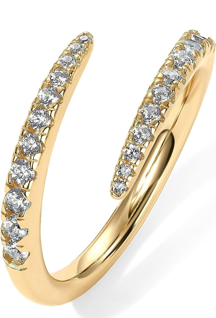Gold Plated Cubic Zirconia Open Twist Eternity Band Ring