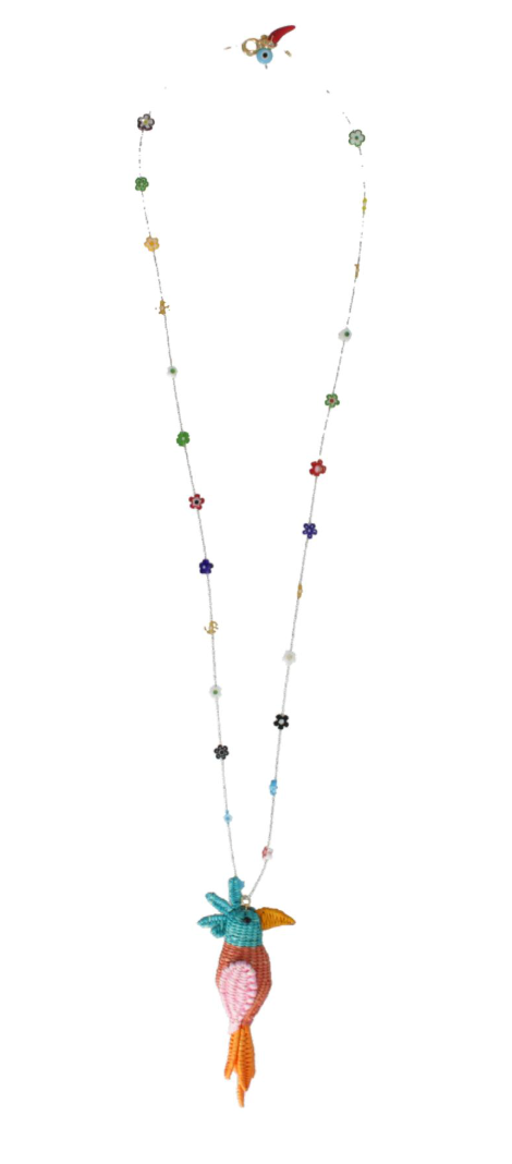 Flowers Bird Necklace
