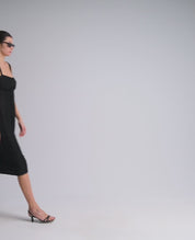 Olympia Black Stretchy Lace Midi Dress