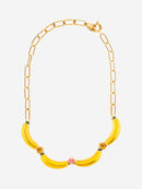 Yellow Banana Beads and Fruits Necklace