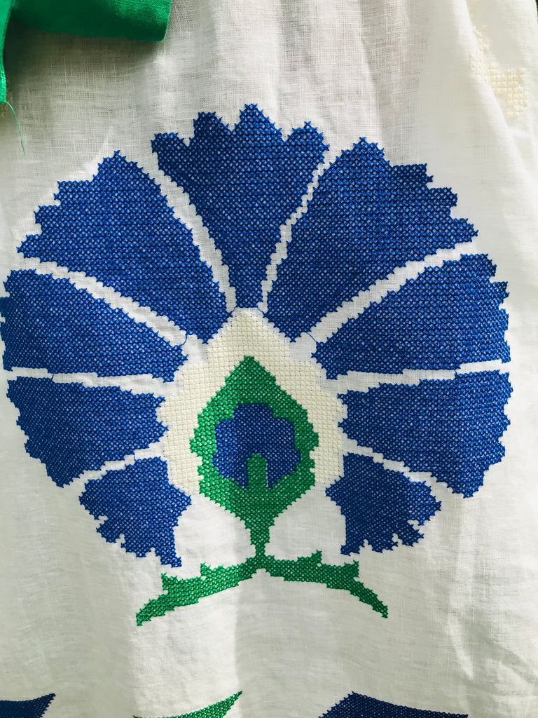230614 Dress Tunic Peacock White / Green / Blue