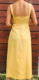 130281 Dress Long Sleeveless Gatherings Mustard