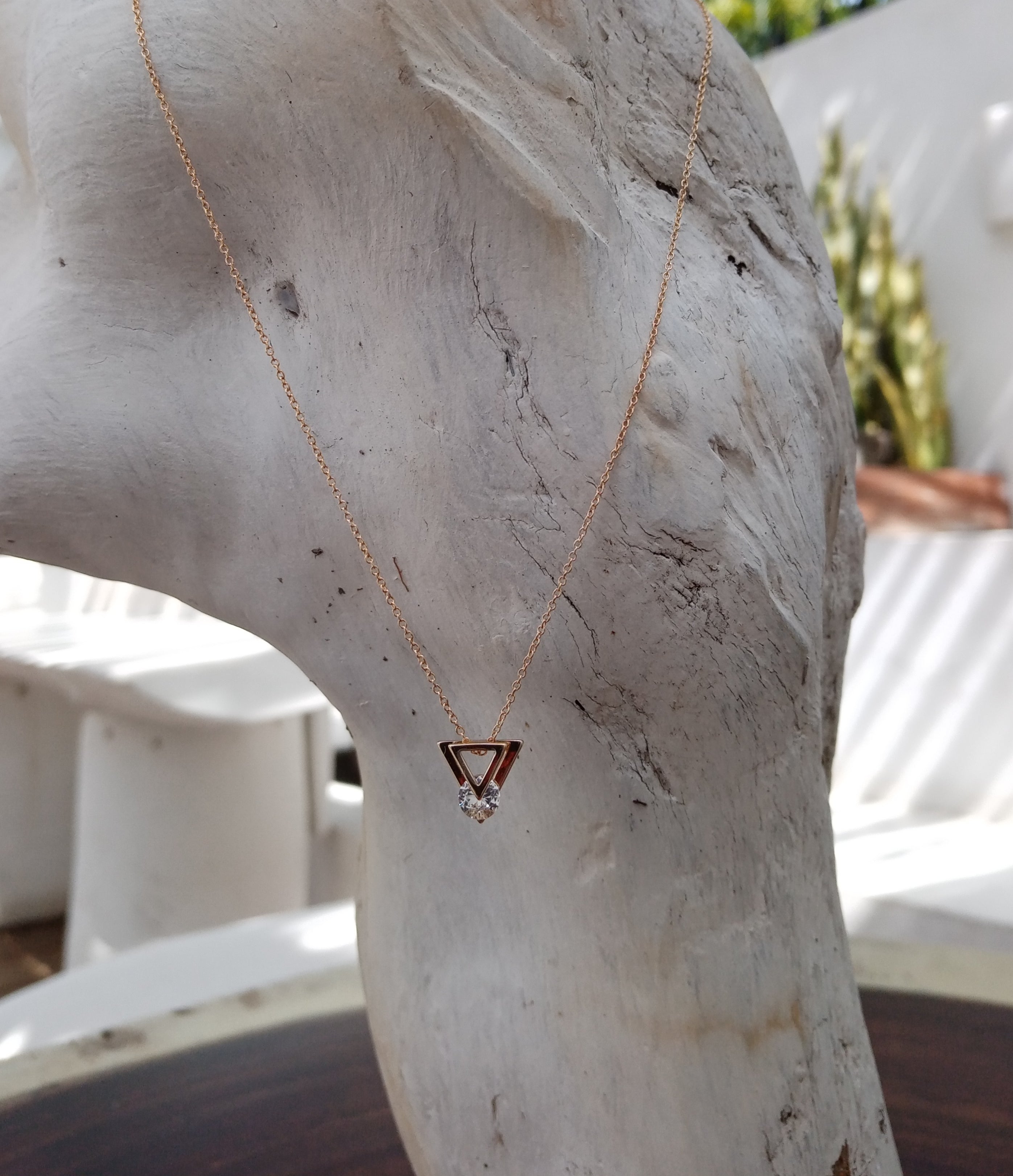 LC055 Triangle CZ Necklace