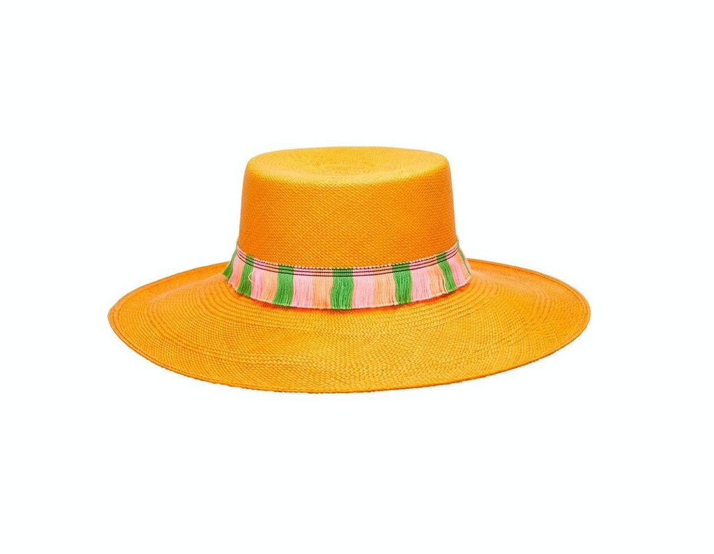 Venezia Tangerine Fringed Hat