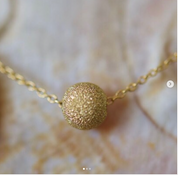 LC020 Textured Gold Plated Dial Necklace