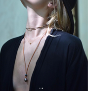 LC020 Textured Gold Plated Dial Necklace
