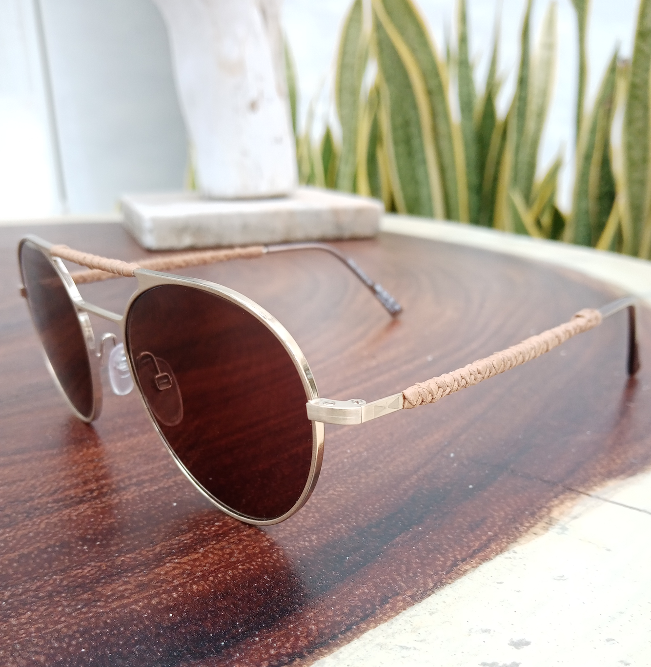 Steve Satin Coffe Sunglasses