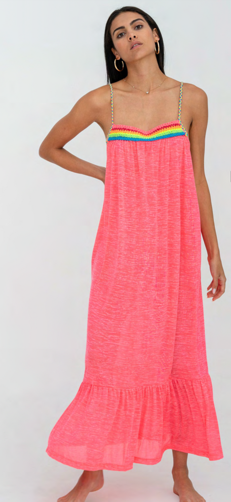Braided Low Back Hot Pink Dress
