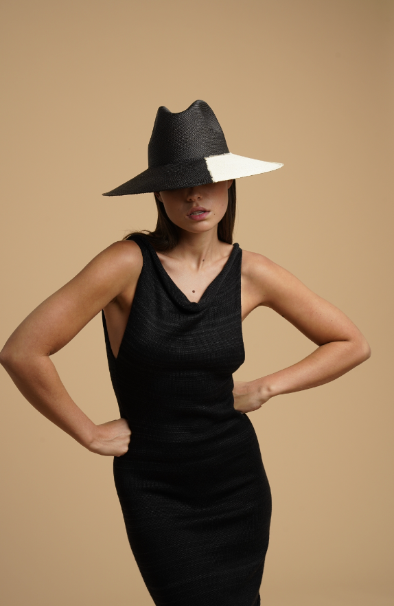 Cassis/Black & Natural Hat