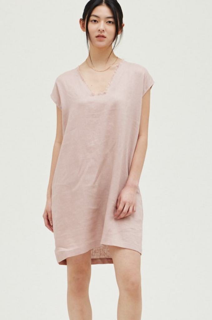 Linen Mini Soft Rose Dress