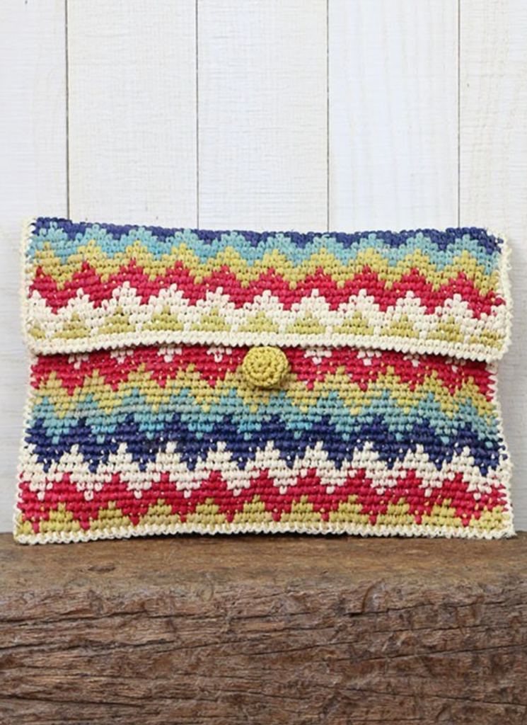 Zig Zag Clutch Fuchsia/Navy Bag