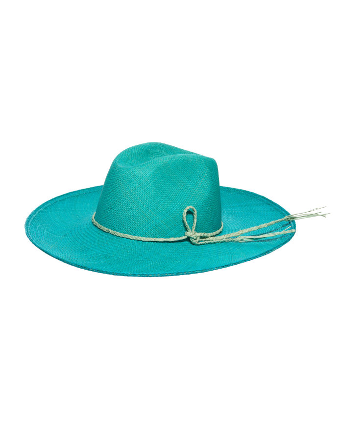 Provins /Turquoise Blue / Mist Toquilla Cord Hat