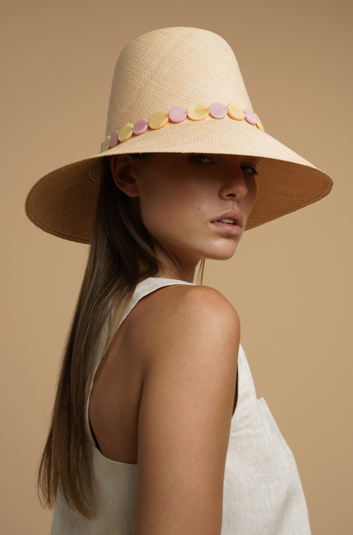 Cignus  Blush  Multicolor Circular Tagua Breads Hat