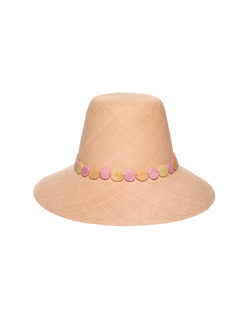 Cignus  Blush  Multicolor Circular Tagua Breads Hat