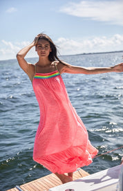 Braided Low Back Hot Pink Dress